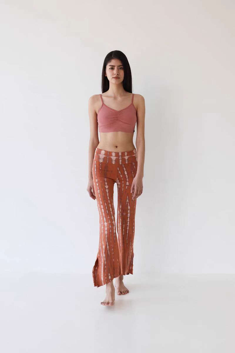 Printed Flare Yoga Pants | Soft Lines & Gentle Support