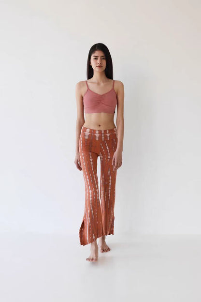 Printed Flare Yoga Pants | Soft Lines & Gentle Support