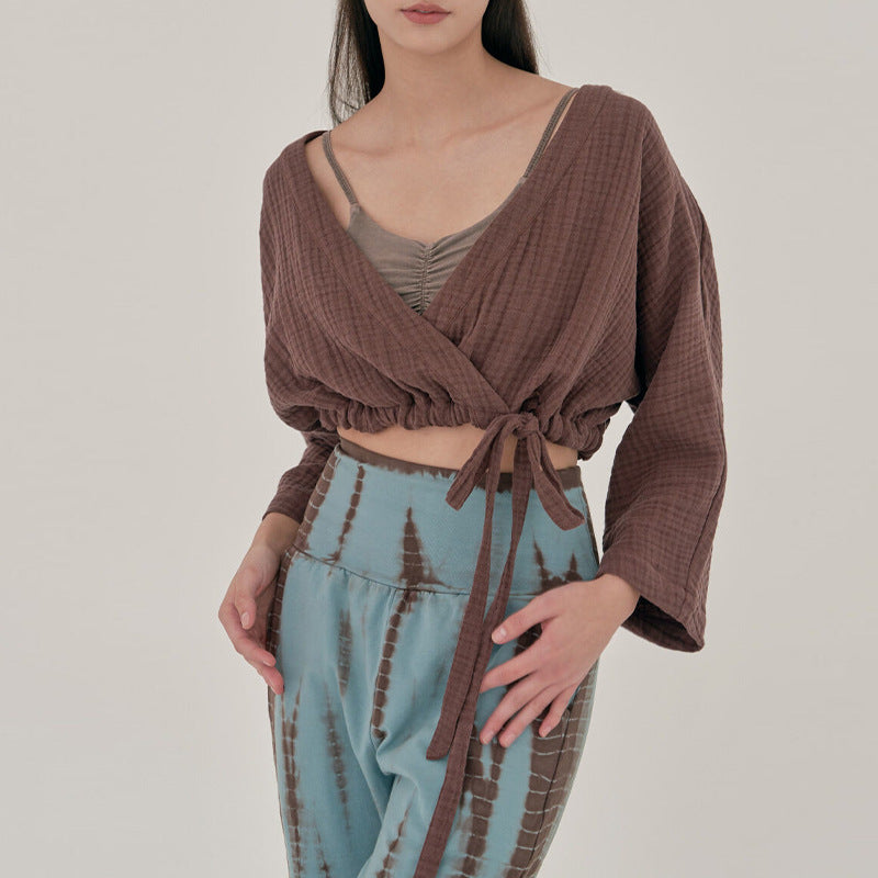 Airy Cotton V-Neck Yoga Top | Soft Movement & Everyday Ease