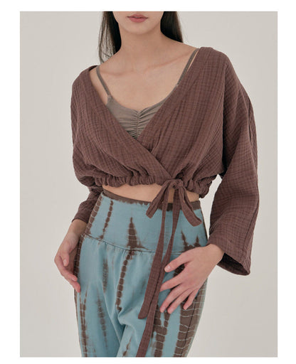 Airy Cotton V-Neck Yoga Top | Soft Movement & Everyday Ease