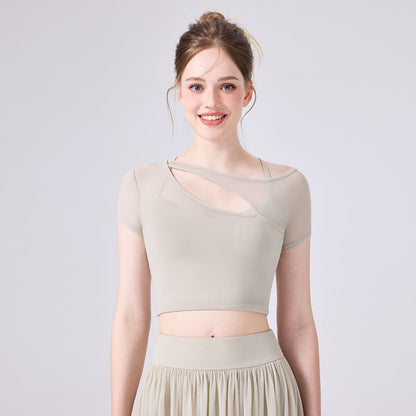 Mesh Yoga Sports Bra | Soft Support & Natural Hold