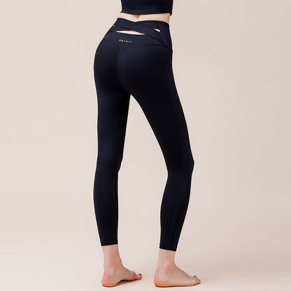 Cross High-Waisted Yoga Leggings | Supportive Fit & Natural Feel