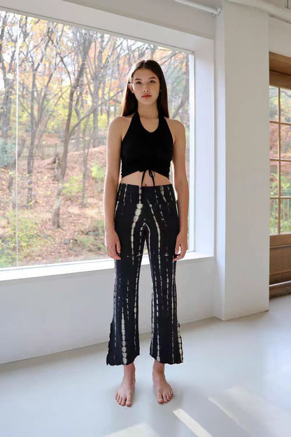 Printed Flare Yoga Pants | Soft Lines & Gentle Support