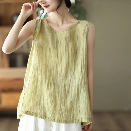 Airy Linen Cotton Yoga Tank Top