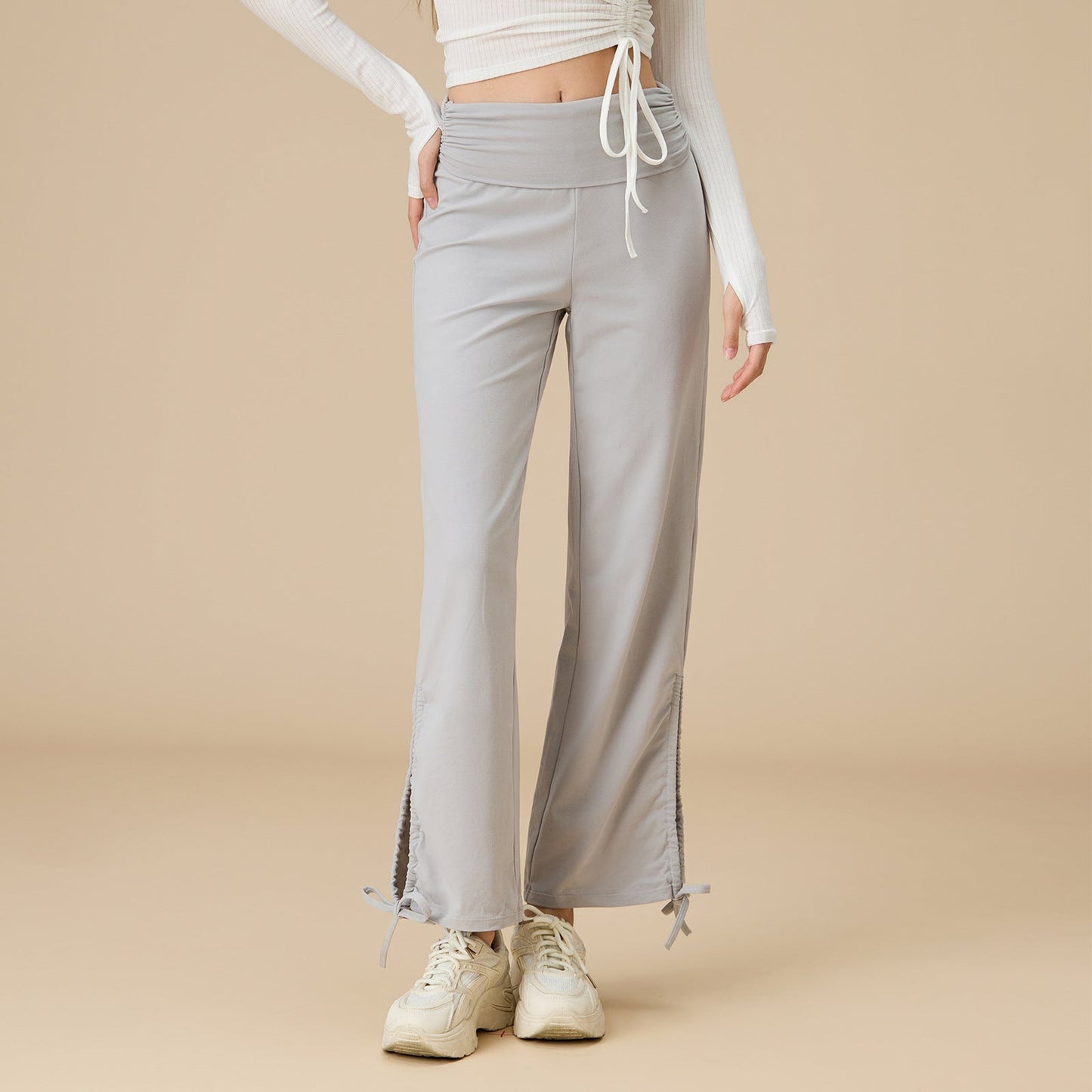 Wide-Leg High-Waisted Flow Yoga Pants | Relaxed Drape & Everyday Ease