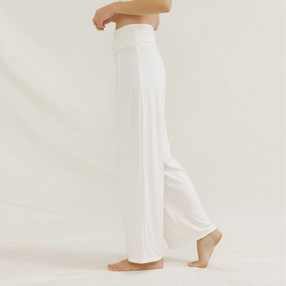 Wide-Leg High-Waisted Flow Yoga Pants | Relaxed Drape & Everyday Ease