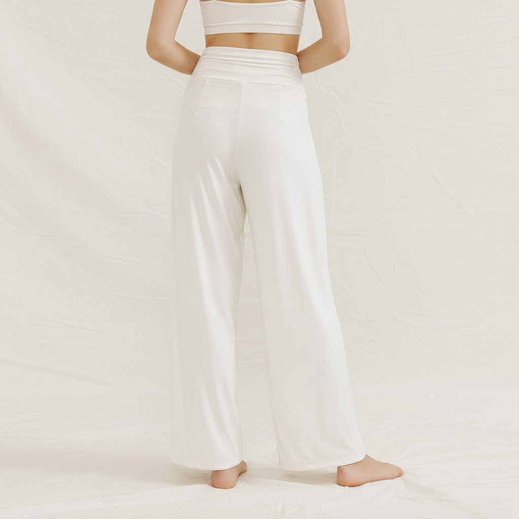 Wide-Leg High-Waisted Flow Yoga Pants | Relaxed Drape & Everyday Ease