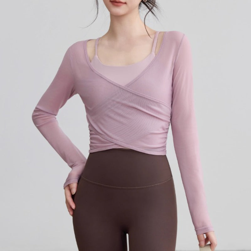 Mesh Yoga Sports Bra | Soft Support & Natural Hold