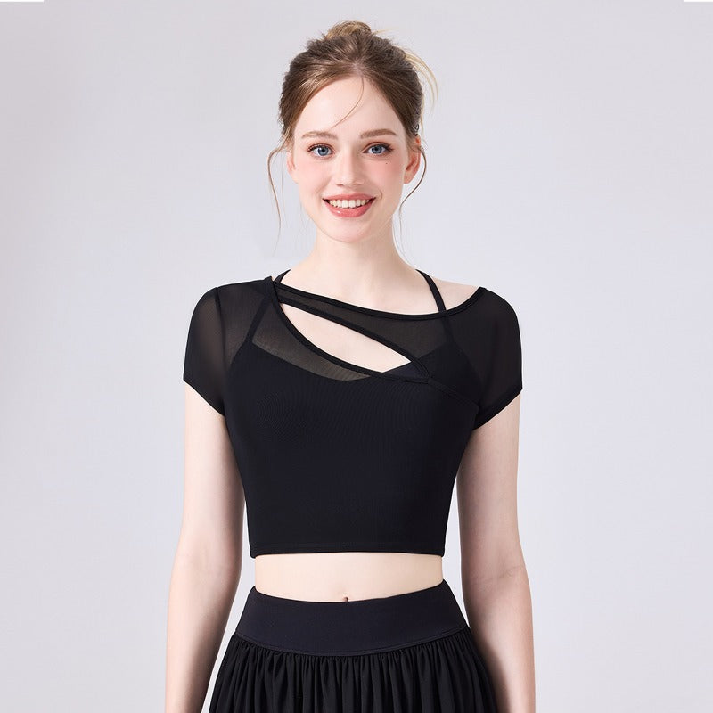 Mesh Yoga Sports Bra | Soft Support & Natural Hold