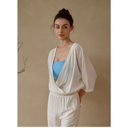 Linen Relaxed Yoga Top | Soft Movement & Everyday Ease