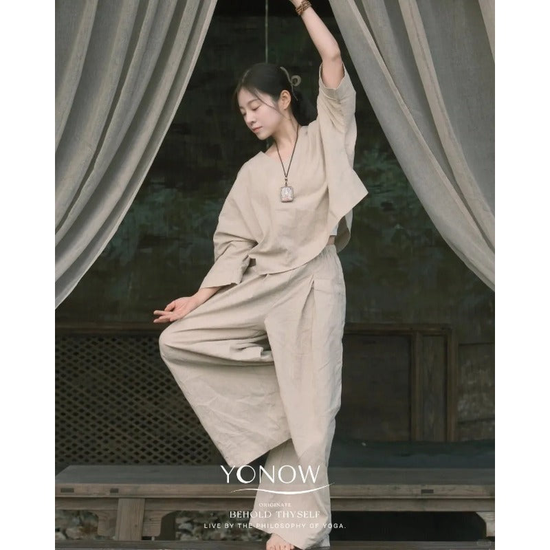 Linen Zen Flow Yoga Set | Soft Structure & Everyday Ease