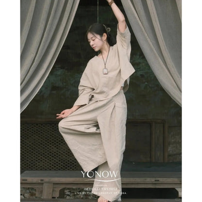 Linen Zen Flow Yoga Set | Soft Structure & Everyday Ease