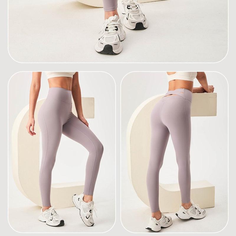 Cross High-Waisted Yoga Leggings | Supportive Fit & Natural Feel