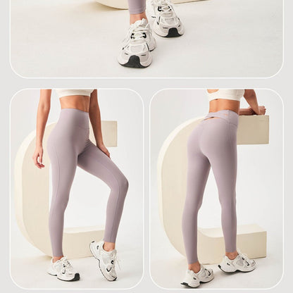 Cross High-Waisted Yoga Leggings | Supportive Fit & Natural Feel