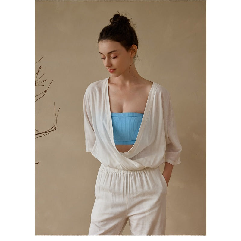 Linen Relaxed Yoga Top | Soft Movement & Everyday Ease