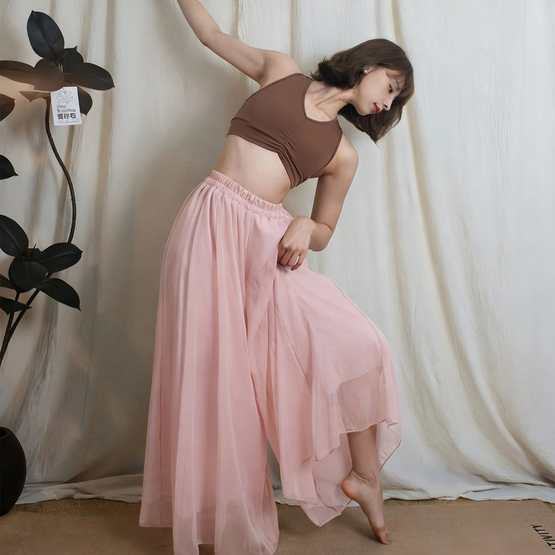 Airy Drape Wide-Leg Flow Yoga Set | Soft Structure & Everyday Ease