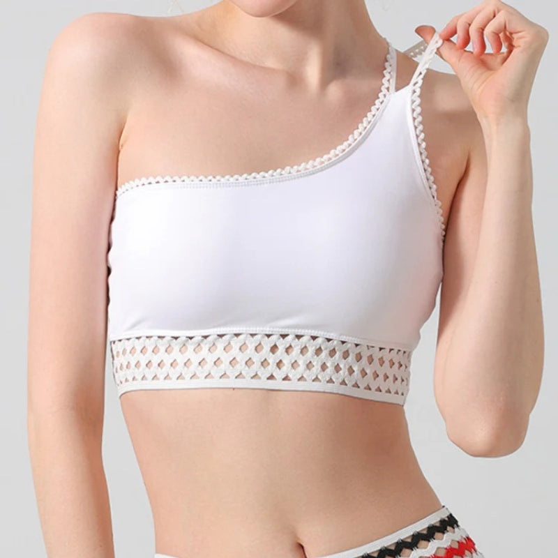 One-Shoulder Yoga Sports Bra | Soft Support & Natural Hold