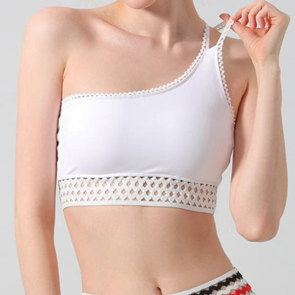 One-Shoulder Yoga Sports Bra | Soft Support & Natural Hold