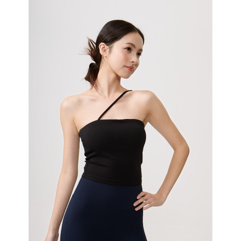 Asymmetric Yoga Bra Top | Soft Support & Natural Hold