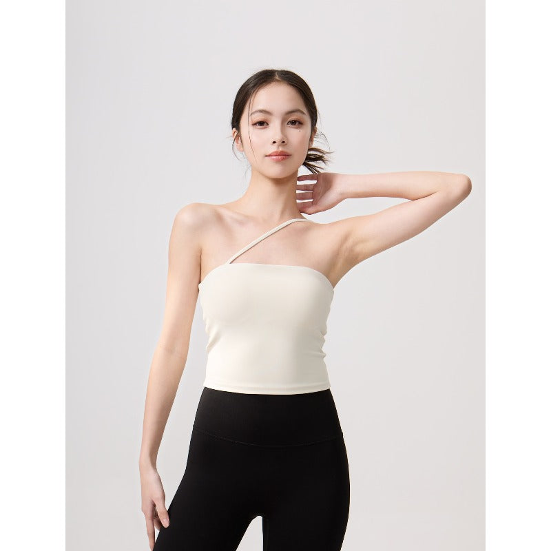 Asymmetric Yoga Bra Top | Soft Support & Natural Hold