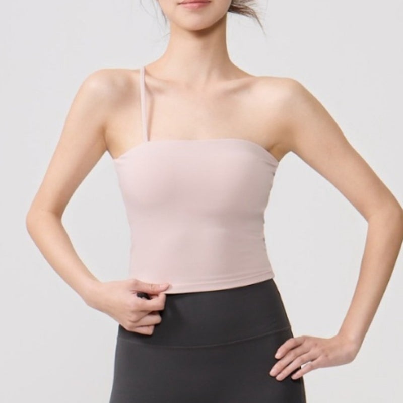 Asymmetric Yoga Bra Top | Soft Support & Natural Hold