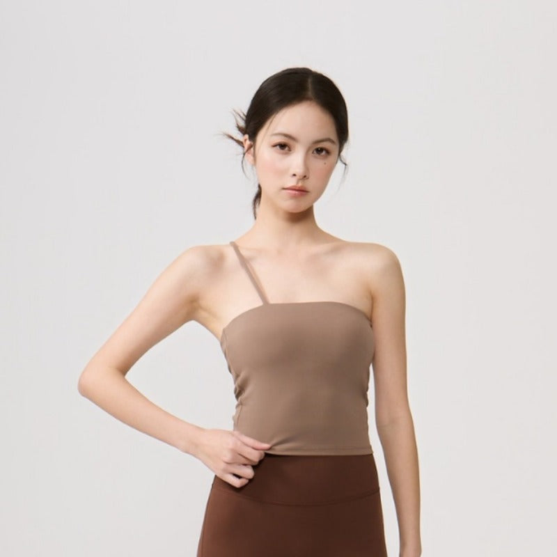 Asymmetric Yoga Bra Top | Soft Support & Natural Hold