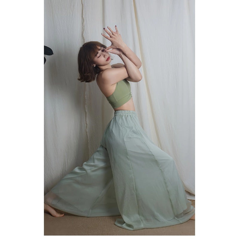 Airy Drape Wide-Leg Flow Yoga Set | Soft Structure & Everyday Ease