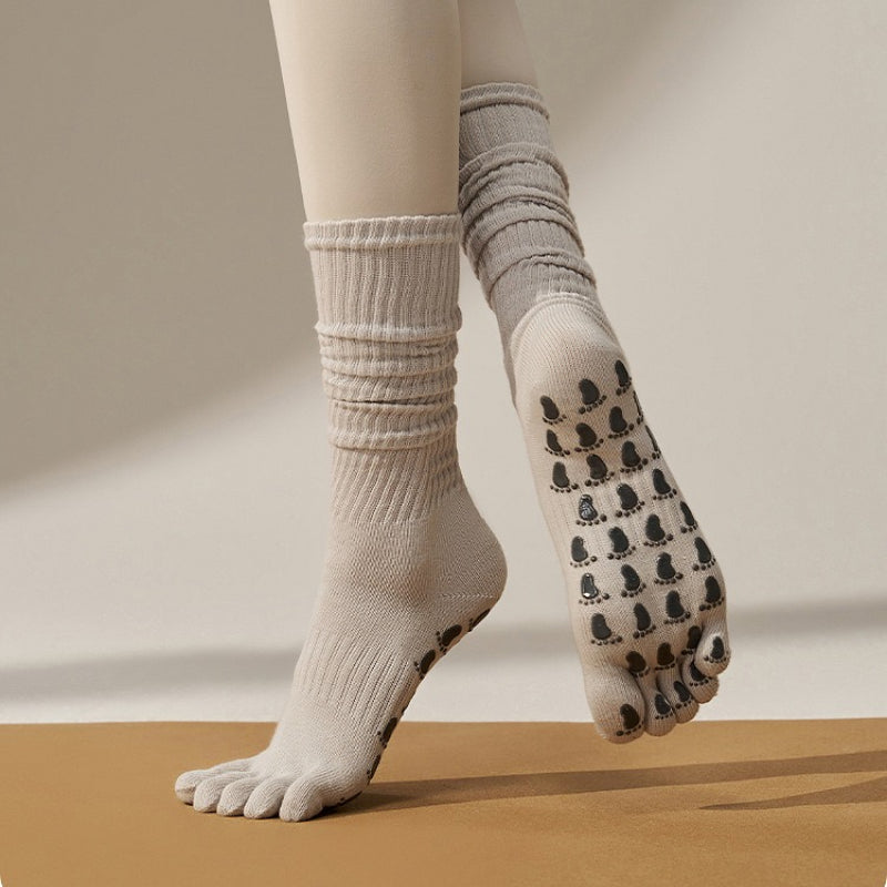 Non-Slip Five-Toe Yoga Socks | Grounded Grip & Barefoot Feel