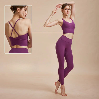 Open-Back Yoga Sports Bra | Soft Support & Natural Hold