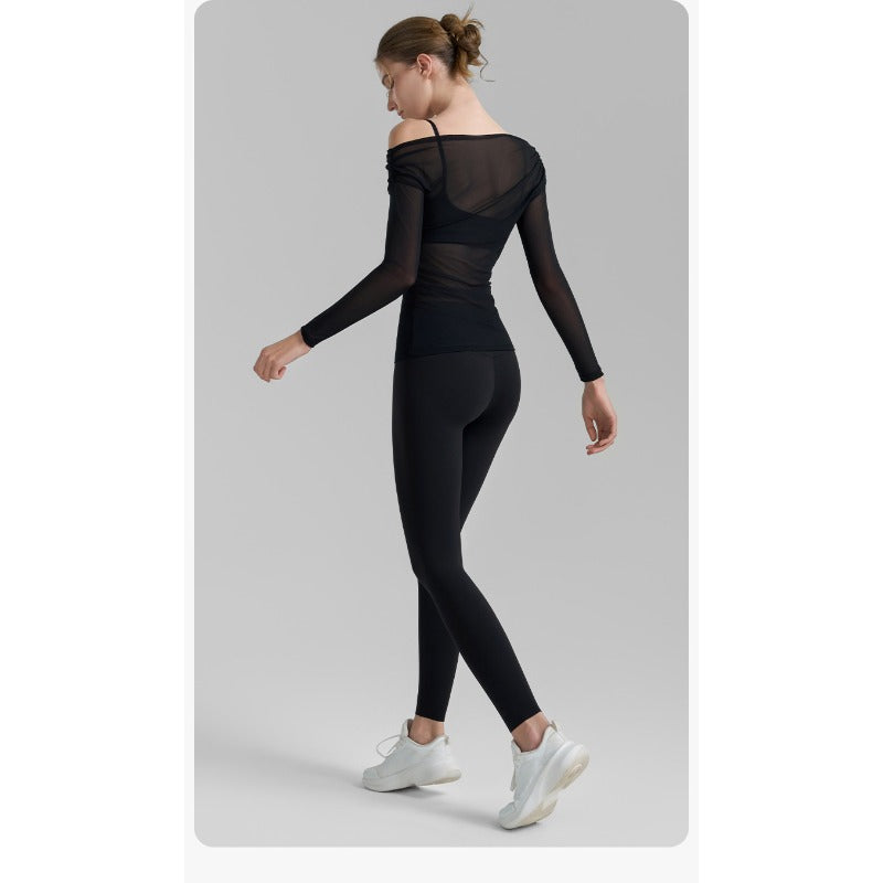 Mesh One-Shoulder Yoga Cover-Up | Light Layers for Studio & Daily Life