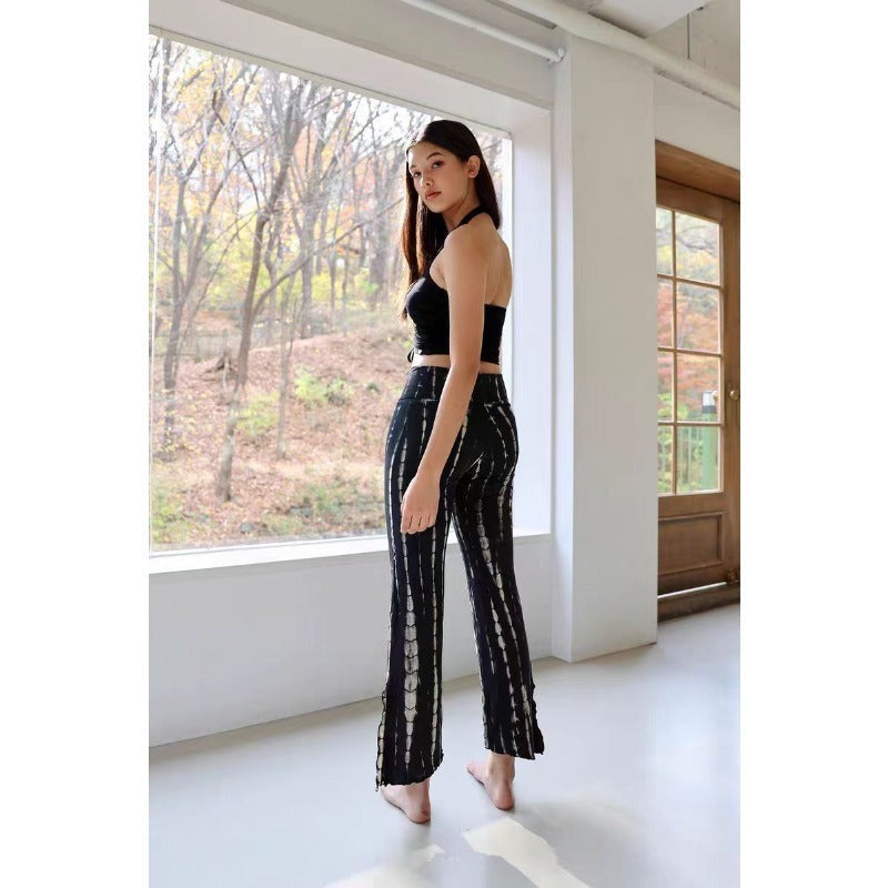 Printed Flare Yoga Pants | Soft Lines & Gentle Support