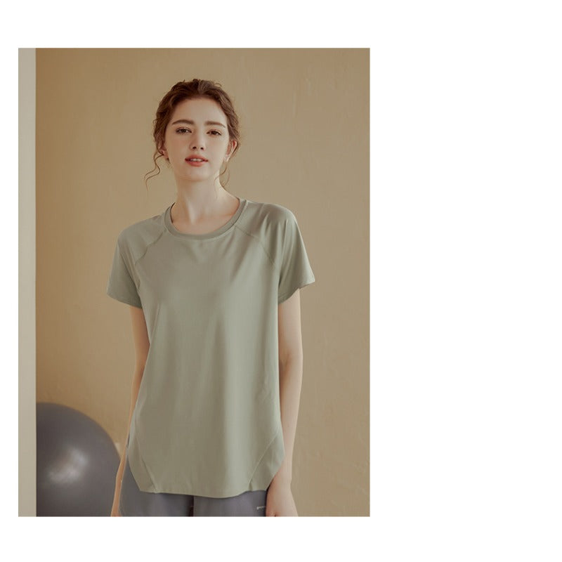 Quick-Dry Relaxed Yoga Shirt | Natural Texture & Everyday Flow