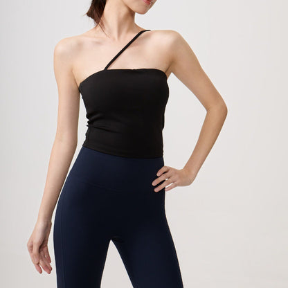Asymmetric Yoga Bra Top | Soft Support & Natural Hold