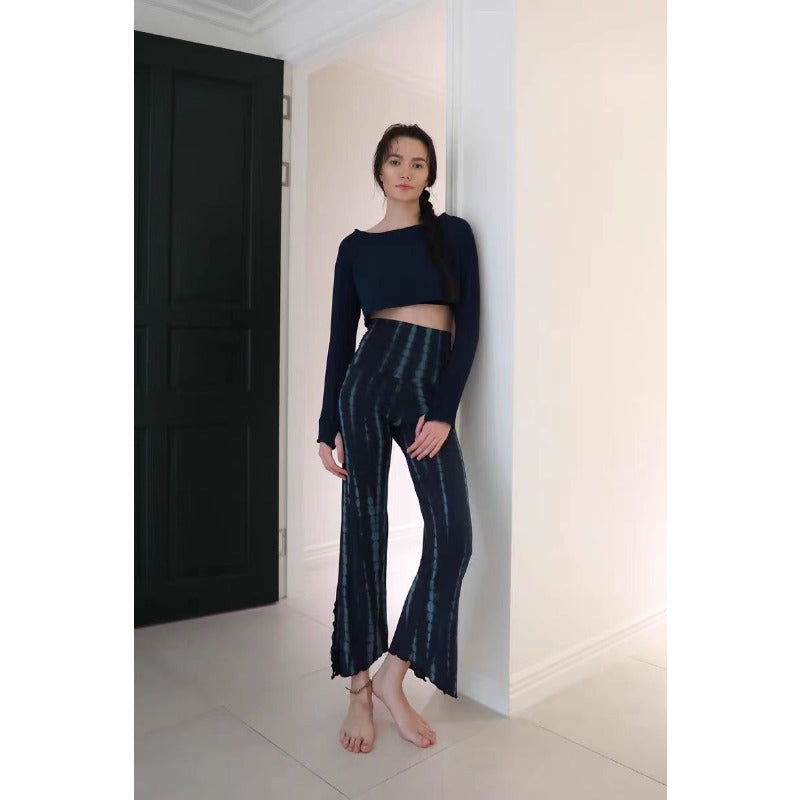 Printed Flare Yoga Pants | Soft Lines & Gentle Support
