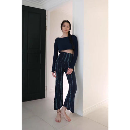 Printed Flare Yoga Pants | Soft Lines & Gentle Support