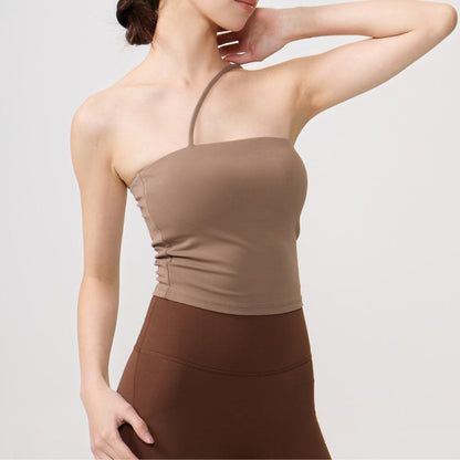 Asymmetric Yoga Bra Top | Soft Support & Natural Hold