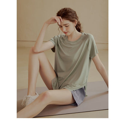 Quick-Dry Relaxed Yoga Shirt | Natural Texture & Everyday Flow