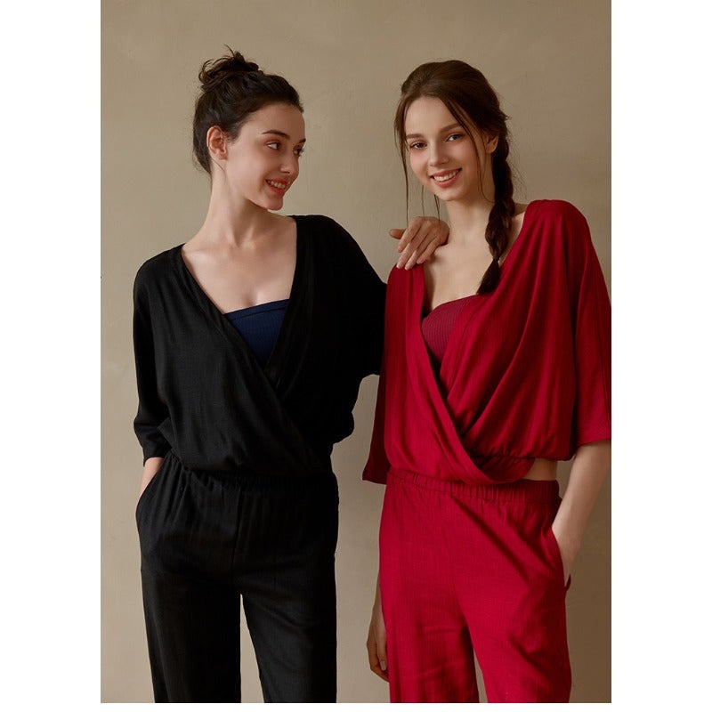 Linen Relaxed Yoga Top | Soft Movement & Everyday Ease