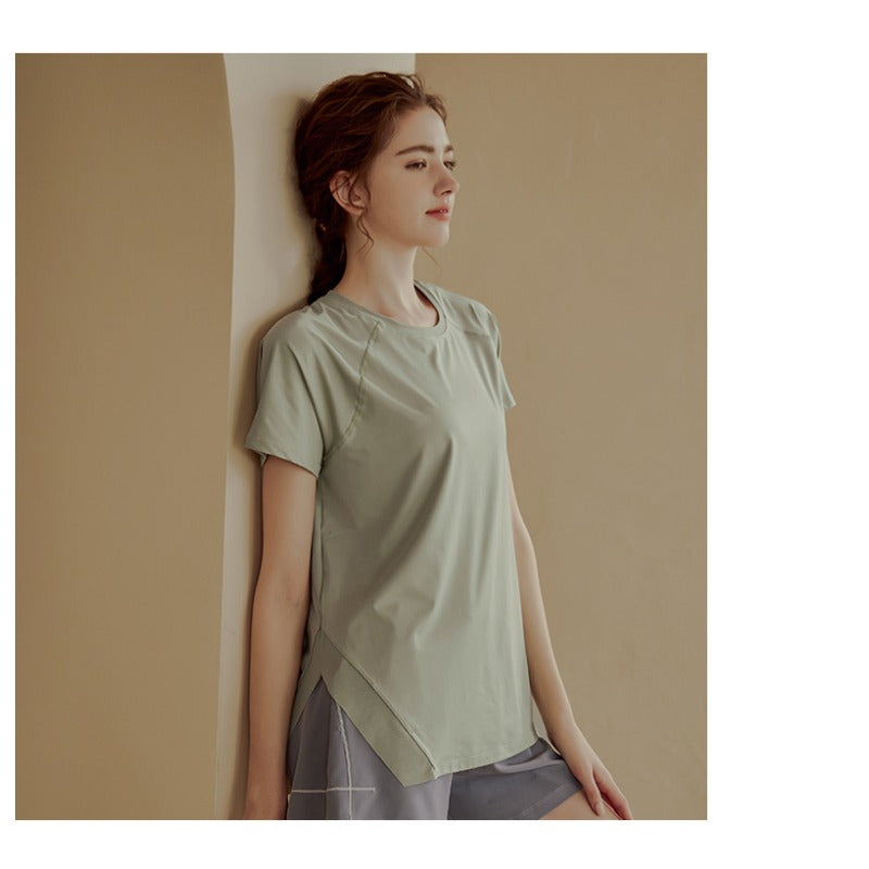 Quick-Dry Relaxed Yoga Shirt | Natural Texture & Everyday Flow