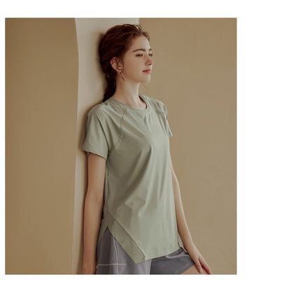 Quick-Dry Relaxed Yoga Shirt | Natural Texture & Everyday Flow